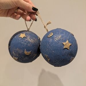 Blue and Gold Starry Hanging Ornaments